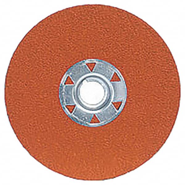 Norton - 4-1/2" Diam 5/8-11 Threaded Hole 24 Grit Fiber Disc - Very Coarse Grade, Ceramic Alumina - Exact Tooling
