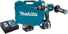 Makita - 18 Volt 1/2" Keyless Chuck Cordless Hammer Drill - 0 to 34,000 BPM, 0 to 400 & 0 to 1,500 RPM, Reversible, Ergonomic Handle - Exact Tooling