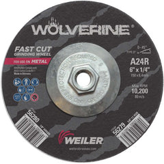 Vortec Pro 6″ × 1/4″ Type 27 Grinding Wheel, A24R, 5/8″-11″ UNC Nut - Exact Tooling