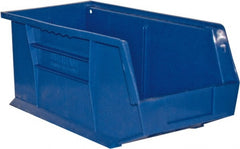 Durham - 14-5/8" Deep, Blue Plastic Hang and Stack Bins - 7" High x 8-1/4" Wide x 14-5/8" Long - Exact Tooling