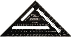 Johnson Level & Tool - 7" Blade Length x 7" Base Length, Anodized Finish, Aluminum Rafter Square - 1/8" Graduation - Exact Tooling