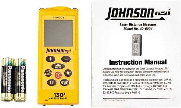 Johnson Level & Tool - 0.05 m to 39.62 m, Laser Distance Finder - 2 AA Alkaline Battery, Accurate to 1/16 Inch - Exact Tooling