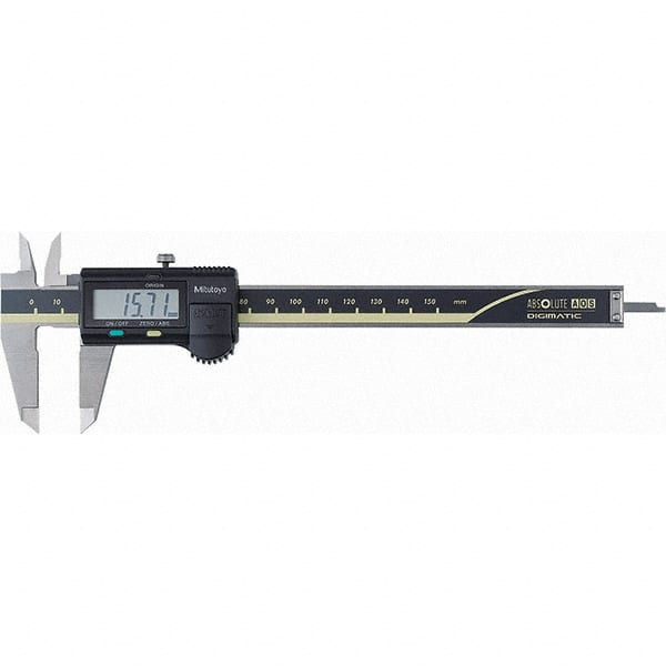 Mitutoyo - 0 to 150mm Range, 0.01mm Resolution, Electronic Caliper - Steel with 40mm Steel Jaws, 0.02mm Accuracy - Exact Tooling