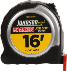 Johnson Level & Tool - 16' x 1-1/16" Tape Measure - 1/16" Graduation, Inch Graduation Style - Exact Tooling