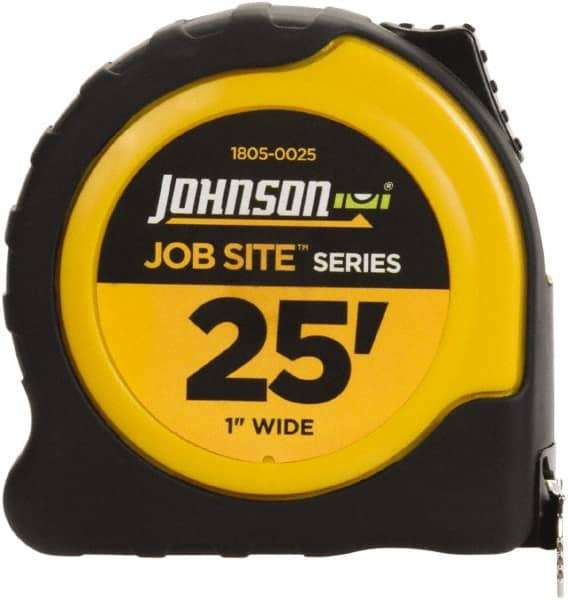 Johnson Level & Tool - 25' x 1" Tape Measure - 1/16" Graduation, Inch Graduation Style - Exact Tooling