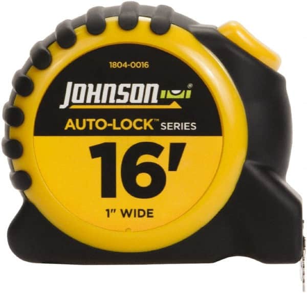 Johnson Level & Tool - 16' x 1" Tape Measure - 1/16" Graduation, Inch Graduation Style - Exact Tooling