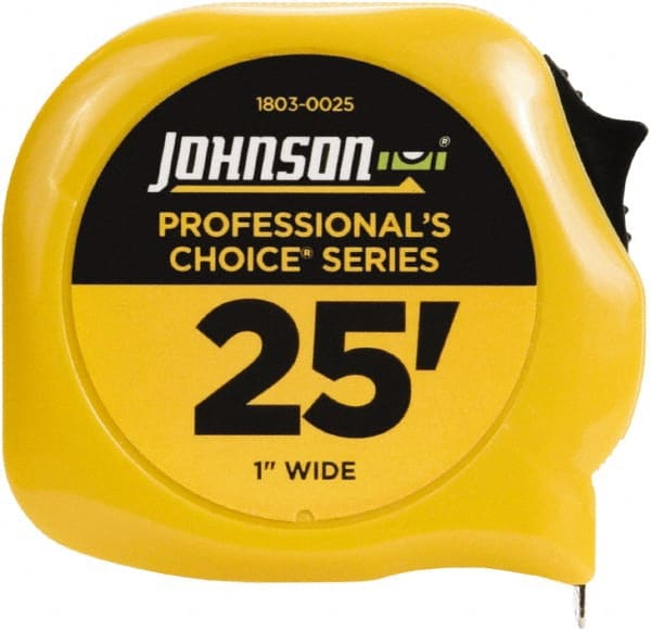 Johnson Level & Tool - 25' x 1" Tape Measure - 1/16" Graduation, Inch Graduation Style - Exact Tooling