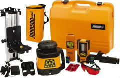 Johnson Level & Tool - 1,500' (Exterior) Measuring Range, 1/8" at 100' Accuracy, Self-Leveling Rotary Laser - 200, 500 RPM, 2 Beams, NiMH Battery Included - Exact Tooling