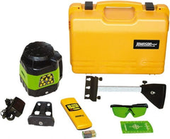Johnson Level & Tool - 1,200' (Exterior) Measuring Range, 1/8" at 100' Accuracy, Self-Leveling Rotary Laser - 200, 500 RPM, 2 Beams, NiMH Battery Included - Exact Tooling