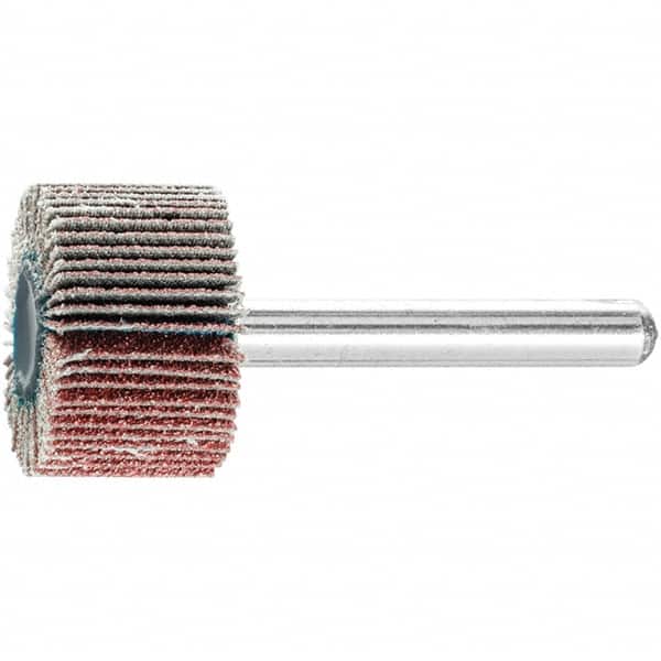 PFERD - 1" Diam x 5/8" Face Width, Aluminum Oxide Coated Mounted Flap Wheel - 1/4" Shank Mount, 80 Grit, 25,000 Max RPM - Exact Tooling