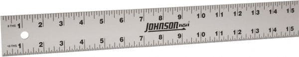 Johnson Level & Tool - 96" Long, 1/8, 1/16" Graduation, Aluminum Rule - English Graduation Style, Gray, Anodized Finish - Exact Tooling