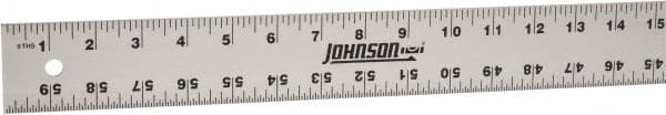 Johnson Level & Tool - 60" Long, 1/8, 1/16" Graduation, Aluminum Rule - English Graduation Style, Gray, Anodized Finish - Exact Tooling