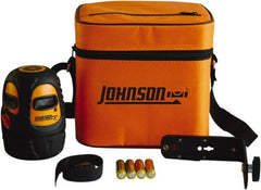 Johnson Level & Tool - 1 Beam 200' (Interior) 300' (Exterior) Max Range Self Leveling Line Laser - Red Beam, 1/8" at 50' Accuracy, 3-3/4" Long x 5-1/8" High, Battery Included - Exact Tooling