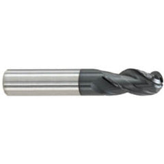 5/32" Dia. - 7/16" LOC - 2" OAL - Ball Nose 3 FL Carbide S/E HP End Mill-AlTiN - Exact Tooling