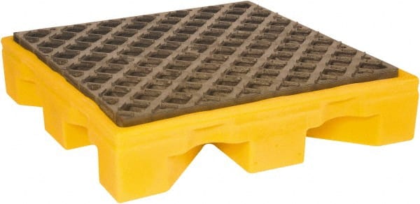 UltraTech - 11 Gal Sump, 1,500 Lb Capacity, 1 Drum, Polyethylene Spill Deck or Pallet - 25-7/8" Long x 25-7/8" Wide x 5-3/4" High, Low Profile, 1 Tank Drum Configuration - Exact Tooling