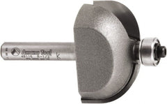 Amana Tool - 1-3/8" Cut Diam, 3/4" Length of Cut, 2 Flute Cove Edge Profile Router Bit - Carbide-Tipped, 1/4" Shank Diam, 3/4" OAL, Uncoated - Exact Tooling