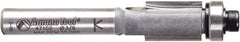 Amana Tool - 3/8" Cut Diam, 1/2" Length of Cut, 2 Flute Flush Trim Edge Profile Router Bit - Carbide-Tipped, 1/4" Shank Diam, 2-1/8" OAL, Uncoated - Exact Tooling