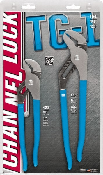 Channellock - 2 Piece Tongue & Groove Plier Set - Comes in Display Card - Exact Tooling