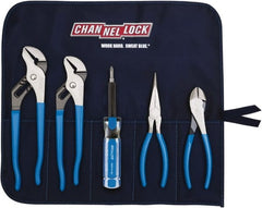 Channellock - 5 Piece Plier Set - Comes in Tool Roll - Exact Tooling