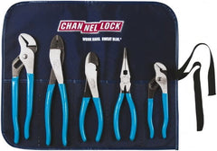 Channellock - 5 Piece Plier Set - Comes in Tool Roll - Exact Tooling