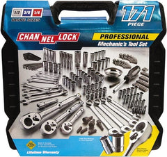Channellock - 171 Piece 1/4, 3/8, 1/2" Drive Mechanic's Tool Set - Comes with Blow-Molded Case - Exact Tooling