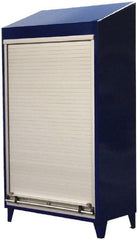 Strong Hold - 4 Shelf Roll Up Storage Cabinet - Steel/Aluminum, 36" Wide x 24" Deep x 87" High, Dark Gray - Exact Tooling