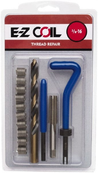 E-Z LOK - 10 Inserts, M6x1.00 Metric, Stainless Steel, Thread Repair Kit - 9mm Insert Length - Exact Tooling