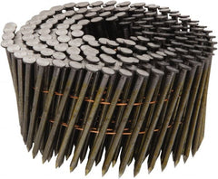 Stanley Bostitch - 11 Gauge 0.131" Shank Diam 2-1/2" Long Framing Nails for Power Nailers - Steel, Yellow Zinc Finish, Smooth Shank, Coil Wire Collation, Round Head, Diamond Point - Exact Tooling