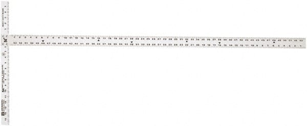 Johnson Level & Tool - 54" Blade Length x 1-1/2" Blade Width, 22" Base Length x 2" Base Width Aluminum Square - 0.008" Accuracy - Exact Tooling