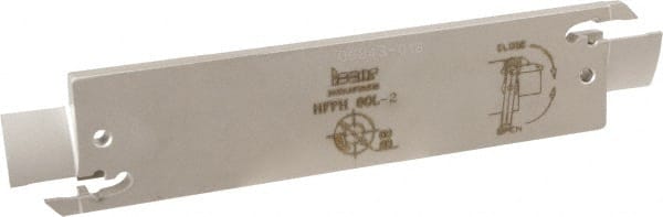 Iscar - 2mm Groove Width, 14mm Max Depth of Cut, Left Hand Cut, HFFH Indexable Grooving Blade - HFPN Insert Style, Series Heliface - Exact Tooling