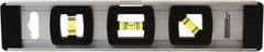 Johnson Level & Tool - 12" Long 3 Vial I-Beam Level - Aluminum, Silver, 1 Plumb, 1 Level & 1 45° Vials - Exact Tooling