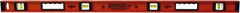 Johnson Level & Tool - 48" Long 3 Vial I-Beam Level - Aluminum, Black, 2 Plumb & 1 Level Vials - Exact Tooling