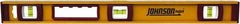 Johnson Level & Tool - 24" Long 3 Vial I-Beam Level - Aluminum, Black, 2 Plumb & 1 Level Vials - Exact Tooling