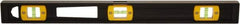 Johnson Level & Tool - 18" Long 3 Vial I-Beam Level - Aluminum, Black, 2 Plumb & 1 Level Vials - Exact Tooling