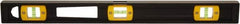 Johnson Level & Tool - 36" Long 3 Vial I-Beam Level - Aluminum, Black, 2 Plumb & 1 Level Vials - Exact Tooling