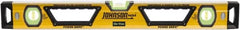 Johnson Level & Tool - 96" Long 3 Vial Box Beam Level - Aluminum, Yellow, 2 Plumb & 1 Level Vials - Exact Tooling