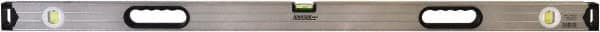 Johnson Level & Tool - 48" Long 3 Vial Box Beam Level - Aluminum, Silver, 2 Plumb & 1 Level Vials - Exact Tooling