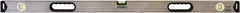 Johnson Level & Tool - 48" Long 3 Vial Box Beam Level - Aluminum, Silver, 2 Plumb & 1 Level Vials - Exact Tooling