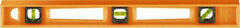 Johnson Level & Tool - 48" Long 3 Vial I-Beam Level - ABS Plastic, Orange, 1 Plumb, 1 Level & 1 45° Vials - Exact Tooling