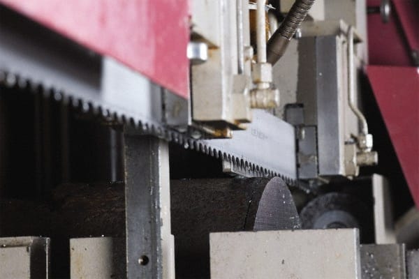 Lenox - 3 to 4 TPI, 12' 3" Long x 1-1/4" Wide x 0.042" Thick, Welded Band Saw Blade - M42, Bi-Metal, Toothed Edge, Modified Raker Tooth Set, Flexible Back - Exact Tooling