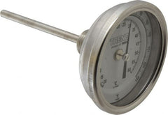 Wika - 4 Inch Long Stem, 3 Inch Dial Diameter, Stainless Steel, Back Connected Bi-Metal Thermometer - -20 to 60°C, 1% Accuracy - Exact Tooling