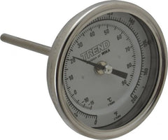 Wika - 4 Inch Long Stem, 3 Inch Dial Diameter, Stainless Steel, Back Connected Bi-Metal Thermometer - -15 to 90°C, 1% Accuracy - Exact Tooling