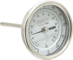 Wika - 4 Inch Long Stem, 3 Inch Dial Diameter, Stainless Steel, Back Connected Bi-Metal Thermometer - -5 to 115°C, 1% Accuracy - Exact Tooling