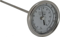 Wika - 9 Inch Long Stem, 3 Inch Dial Diameter, Stainless Steel, Back Connected Bi-Metal Thermometer - -5 to 50°C, 1% Accuracy - Exact Tooling