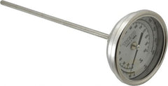 Wika - 9 Inch Long Stem, 3 Inch Dial Diameter, Stainless Steel, Back Connected Bi-Metal Thermometer - 10 to 150°C, 1% Accuracy - Exact Tooling