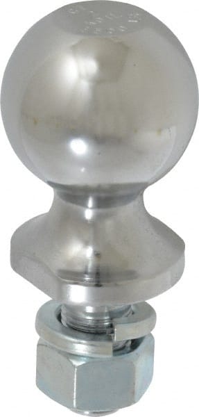 Reese - 2" Diam, 1-1/2" Shank Length, Hitch Ball - 3/4" Shank Diam, 3,500 Lb Capacity, Chrome Finish - Exact Tooling