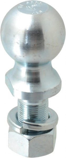 Reese - 2" Diam, 2" Shank Length, Hitch Ball - 1" Shank Diam, 7,500 Lb Capacity, Zinc Finish - Exact Tooling