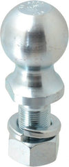 Reese - 2" Diam, 2" Shank Length, Hitch Ball - 1" Shank Diam, 7,500 Lb Capacity, Zinc Finish - Exact Tooling
