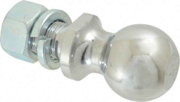 Reese - 2" Diam, 2" Shank Length, Hitch Ball - 1" Shank Diam, 6,000 Lb Capacity, Chrome Finish - Exact Tooling