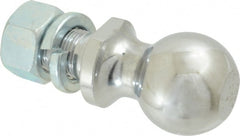 Reese - 2" Diam, 2" Shank Length, Hitch Ball - 1" Shank Diam, 6,000 Lb Capacity, Chrome Finish - Exact Tooling